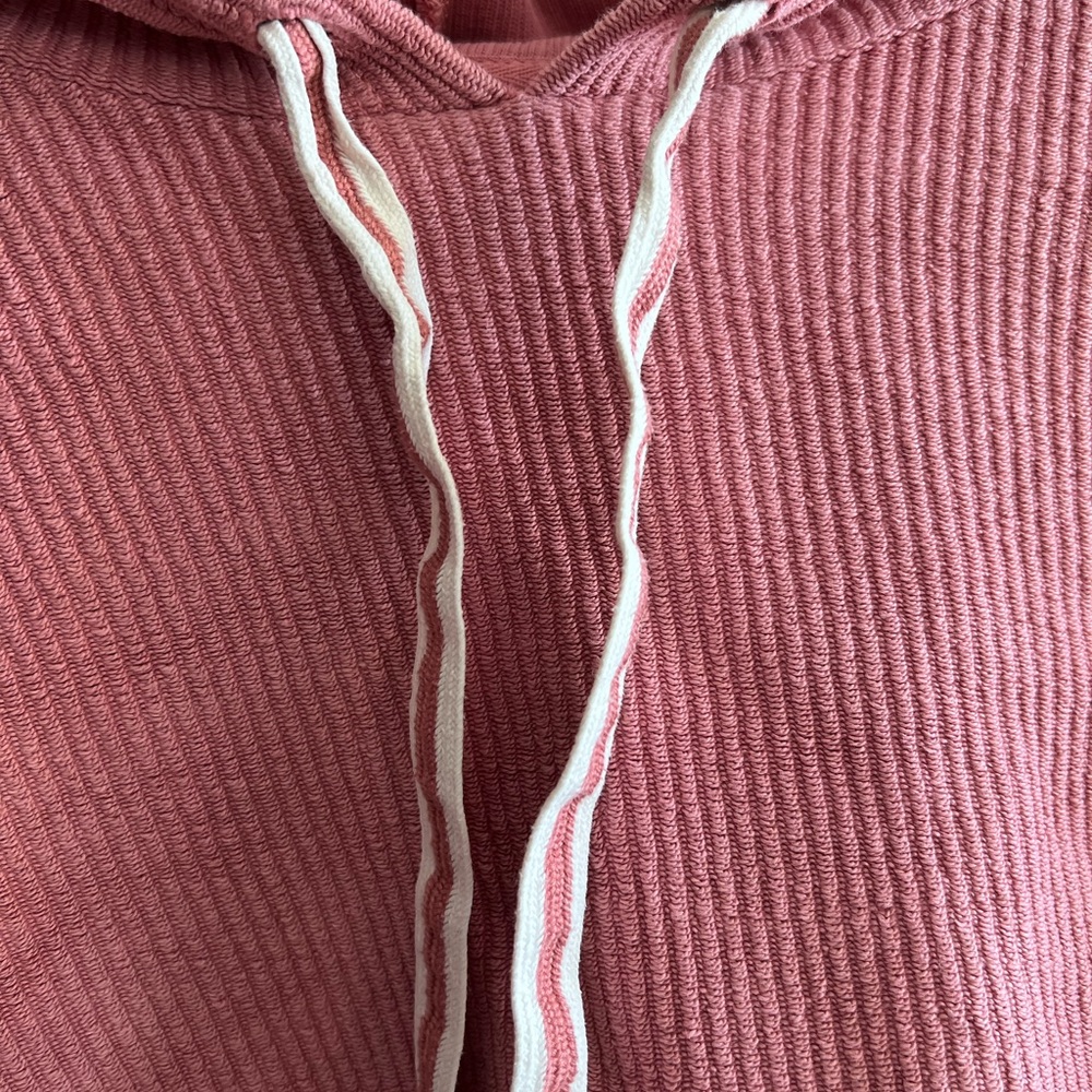 Pink Ribbed Hoodie - Picture 2 of 5